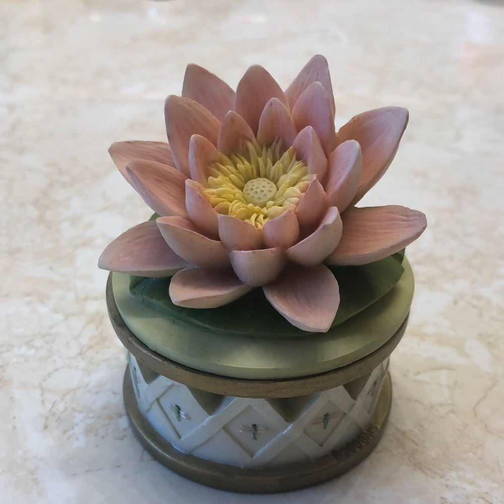 Vintage Round Porcelain Trinket Box